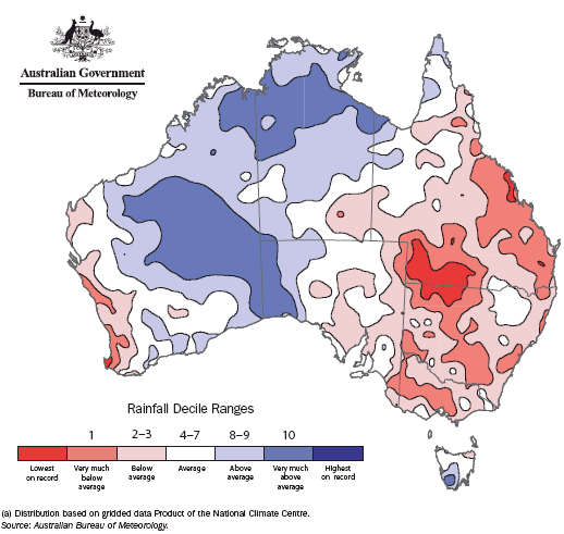 1.10 Australian Rainfall Deciles(a) - 1 June 2001 to 30 June 2006