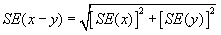 Diagram: STANDARD ERRORS OF DIFFERENCES