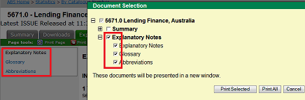 Explanatory Notes option