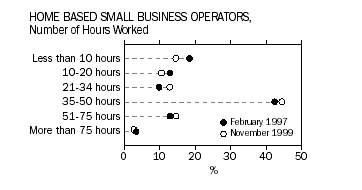 Home based small business operators, number of hours worked