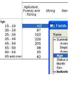 Image shows the 'Age' field with a complete listing of age groups.