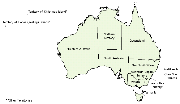 MAP OF GEOGRAPHIC AUSTRALIA.