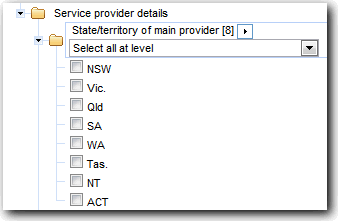 Image: State/Territory of main provider data item