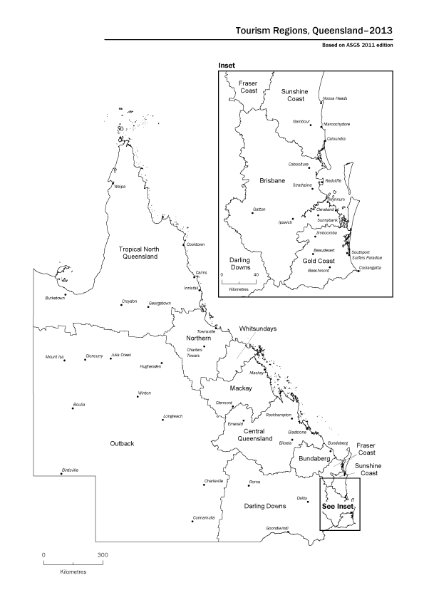 Tourism Regions, Queensland–2013