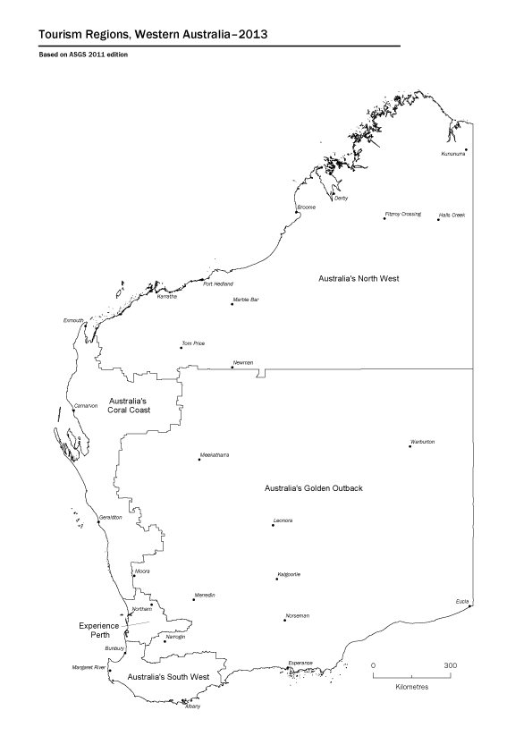 Tourism Regions, Western Australia–2013