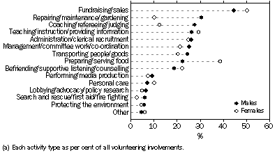 Graph: Volunteer Involvements: Activity Type