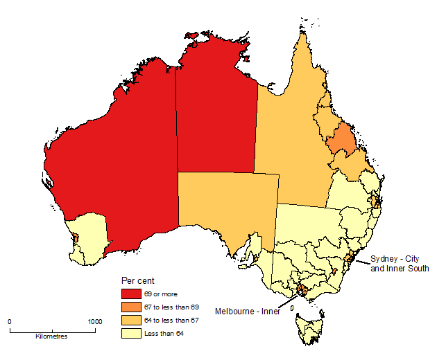 Image: Working Age Population (Aged 15-64 Years), SA4, Australia - 30 June 2015