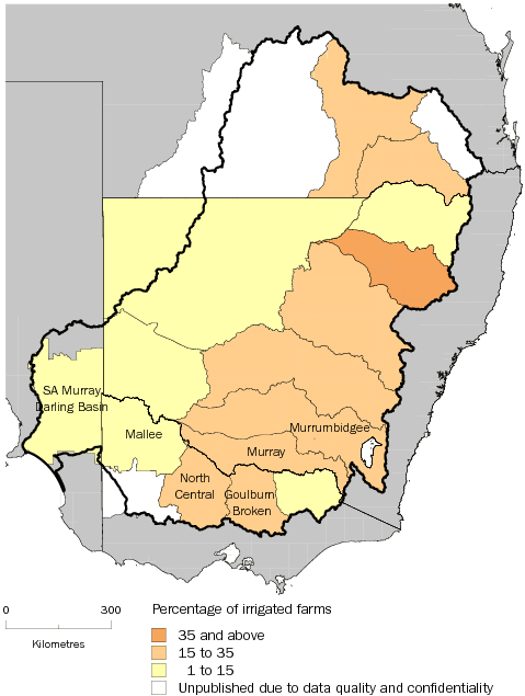 Diagram: 4.34 Farms that purchased additional irrigation water, by NRM region—Murray-Darling Basin—2004–05