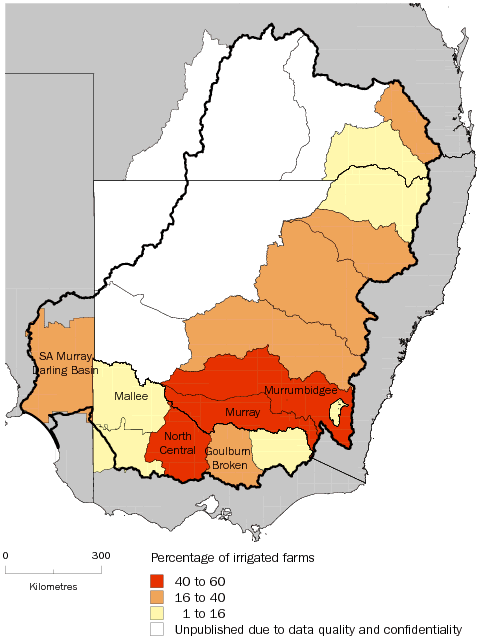 Diagram: 4.32 Farms that reduced the area under irrigation, by NRM region—Murray-Darling Basin—2004–05