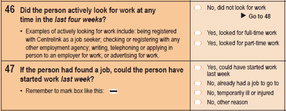 Image of Question 46 and 47, 2011 Census Household Form