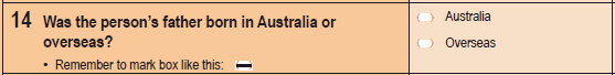 Image of Question 14, 2011 Census Household Form