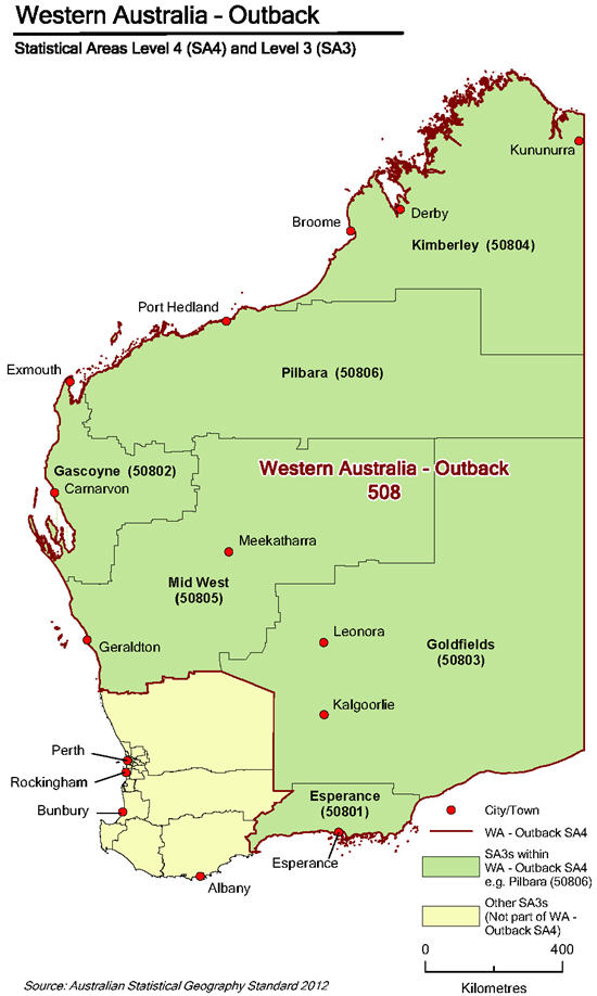 Map of Western Australia - Outback 