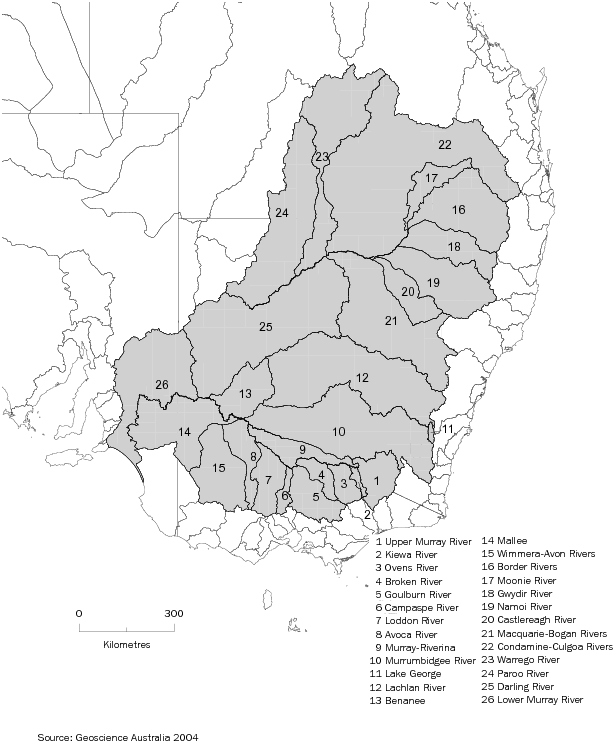 Diagram: 2.2 River Basins forming the Murray-Darling Basin