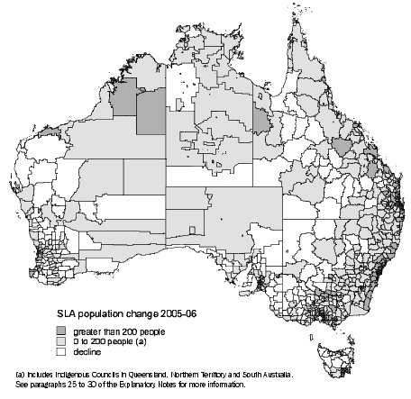 Diagram: SLA POPULATION CHANGE, Australia—2005–06
