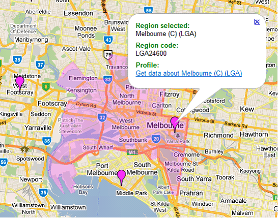 Graphic: National Regional Profile of Melbourne Local Government Area