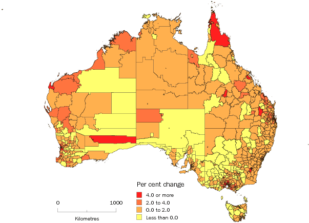 Diagram: SLA POPULATION CHANGE, Australia—2010–11