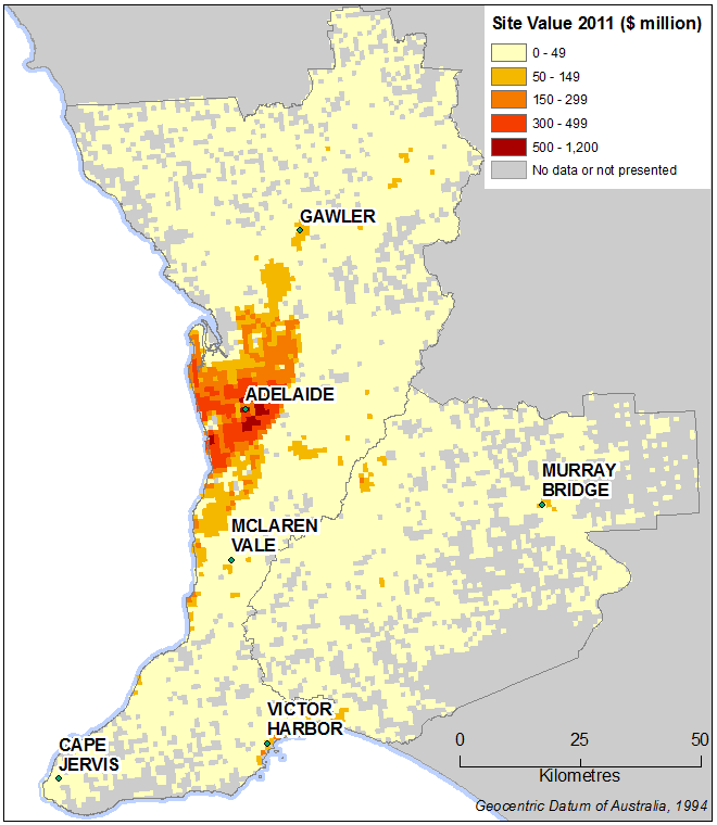 Map 2 - Land value grid for 2011