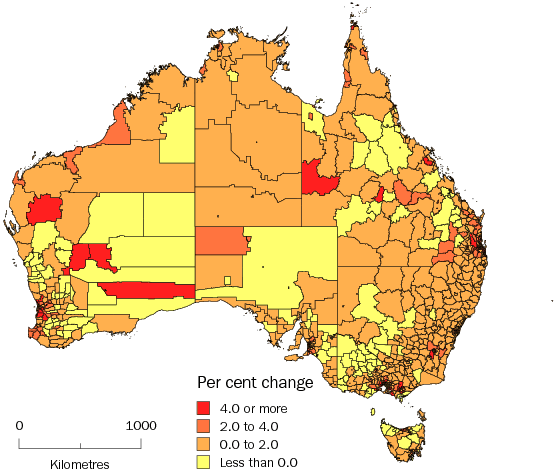 Diagram: SLA POPULATION CHANGE, Australia—2009-10