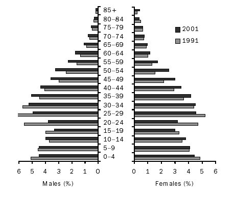A population pyramid for the South Eastern SD