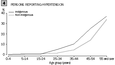 Graph 4 - Persons reporting hypertension