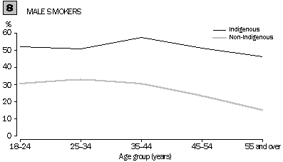 Graph 8 - Male smokers