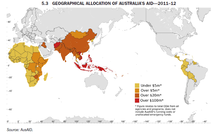 5.3   GEOGRAPHICAL ALLOCATION OF AUSTRALIA’S AID—2011–12