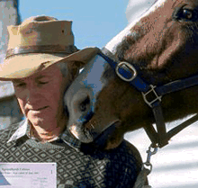 Farmer and horse reading questionnaire