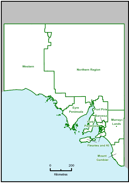 Map: Illustrative SA3 Boundaries in Regional South Australia