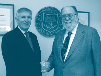 Dennis Trewin, former Australian Statistician, meeting Charles Louis Kincannon, former Director of the US Census Bureau