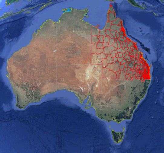 Map: Google Earth window sample