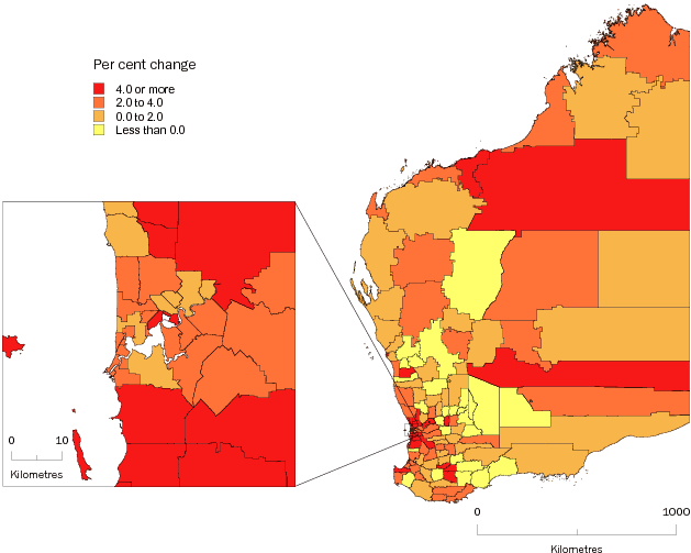 Diagram: SLA POPULATION CHANGE, Western Australia—2008–09