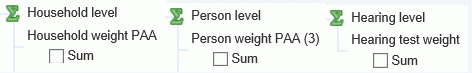 Weighted counts for the selected person