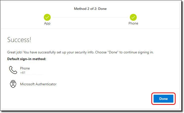 SMS authenticated successfully 
