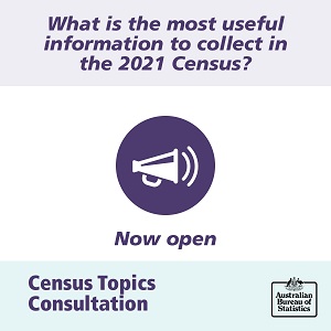 Image: Speaker announcing What is the most useful information to collect in the 2021 Census?