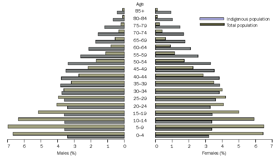 Image - 5.8   AGE STRUCTURES OF THE INDIGENOUS AND TOTAL POPULATIONS - 2001