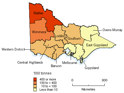 Map of wheat for grain production, 2006-07