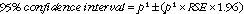 Equation: 95% confidence interval