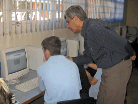 Teacher Consultant Ian Wong with student