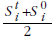 An expression representing the average expenditure share of item i across periods 0 and t.