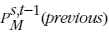 An expression representing the price movement between the splice period (s) and previous period (t-1) based on the previous multilateral window.