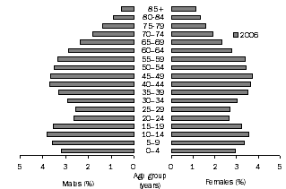 Graph: Population by Age (%), Mersey-Lyell