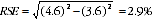 RSE = square root of (4.6)2 - (3.6)2 = 2.9%