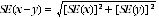 Equation: SE (x - y) = square root of ([SE(x)] squared - [SE(y)] squared)