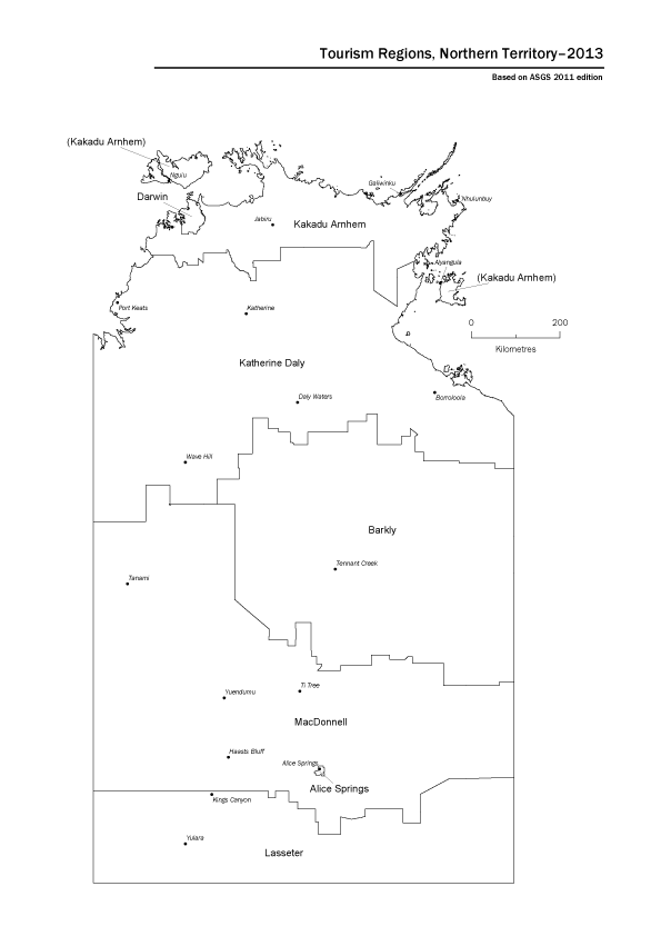 Tourism Regions, Northern Territory–2013