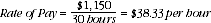 Equation: rate of pay