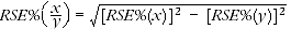 Equation: Mathematical equation for the relative standard error of a proportion where denominator is an estimate with a RSE of its own