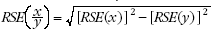 Equation: Calculation of relative standard errors of proportions and percentages