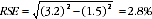 Equation - RSE= square root ot (3.2) squared - (1.5) squared = 2.8%