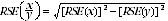 Equation: RSE of x divided by y = square root of (RSE(x)squared - RSE(y)squared) all squared