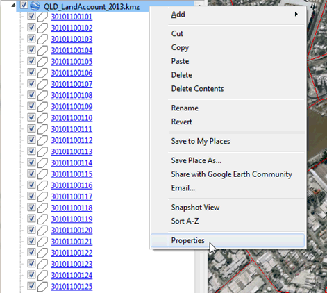 Map: Google Earth properties sample